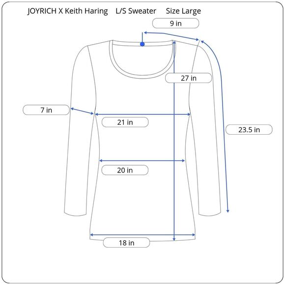 JOYRICH X Keith Haring Sweater Size Large Multicolor Dancing People Dogs Pop Art - Picture 13 of 13